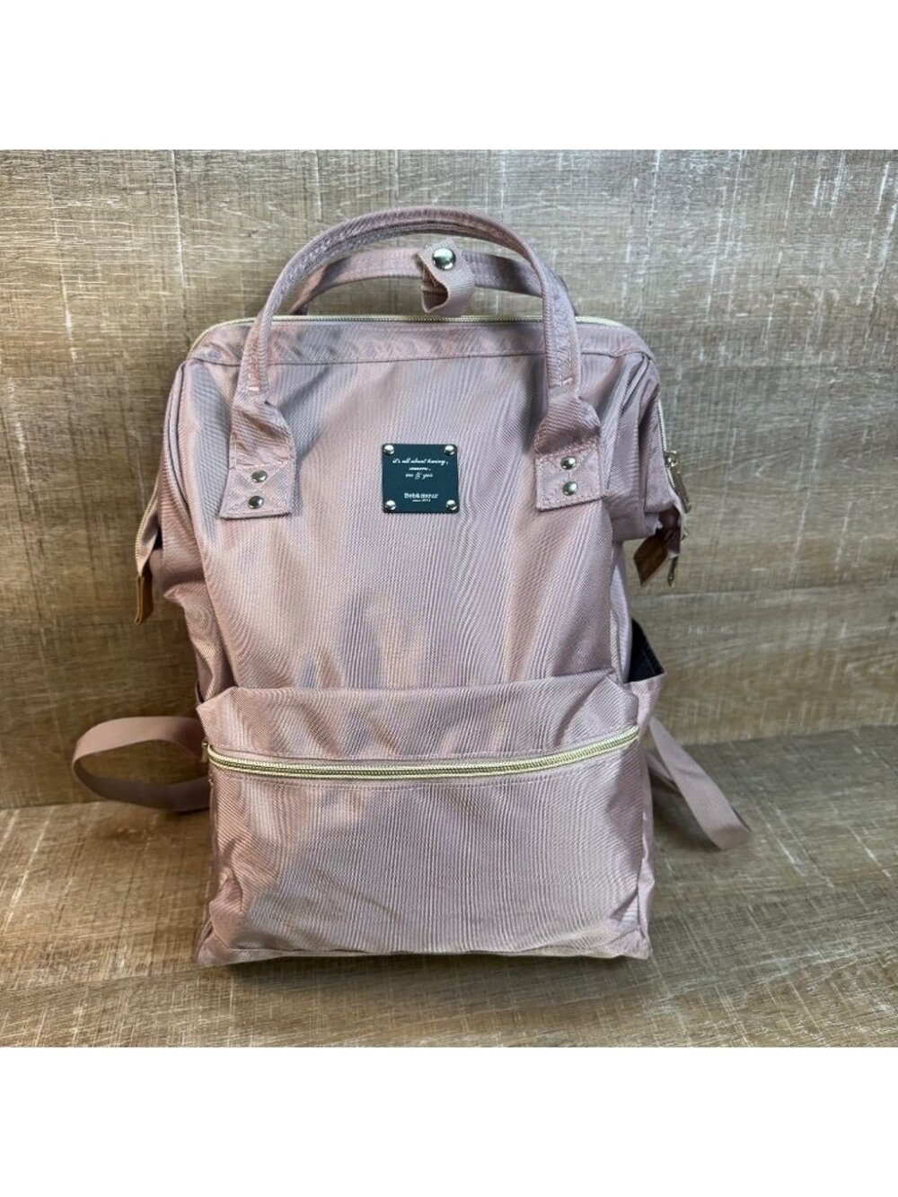 Bebámour Wide Open Diaper Bag Backpack Pink Baby Travel Tote Shoulder